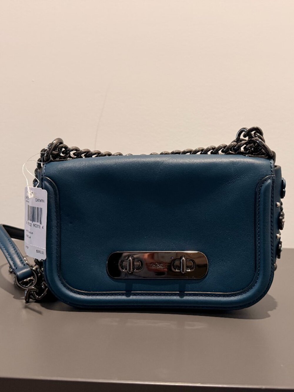 Coach Swagger 20 Dark Mineral Tea Rose Crossbody NWT